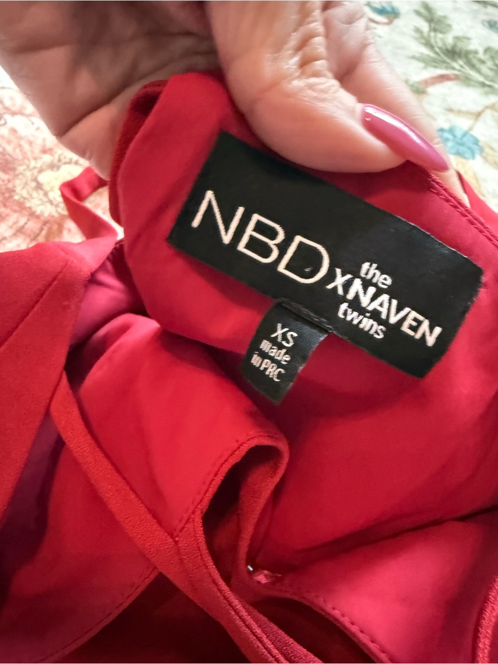 NBD X NAVEN TWINS mini red dress - Picture 2 of 6